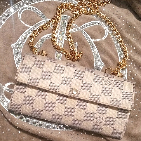 ▶ ®Louis Vuitton Damier Azur Sarah Continental Wallet WOC Pre-owned - Picture 2 of 16